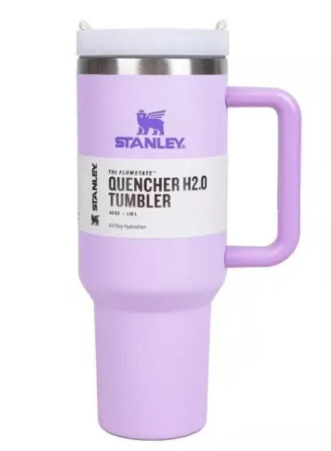 Stanley 40 Oz Stanley Quencher H2.0 FlowState Stainless Steel Vacuum Insulated Tumbler with Lid and Straw for Water, Iced Tea or Coffee, Smoothie and More (purple) - Image 2