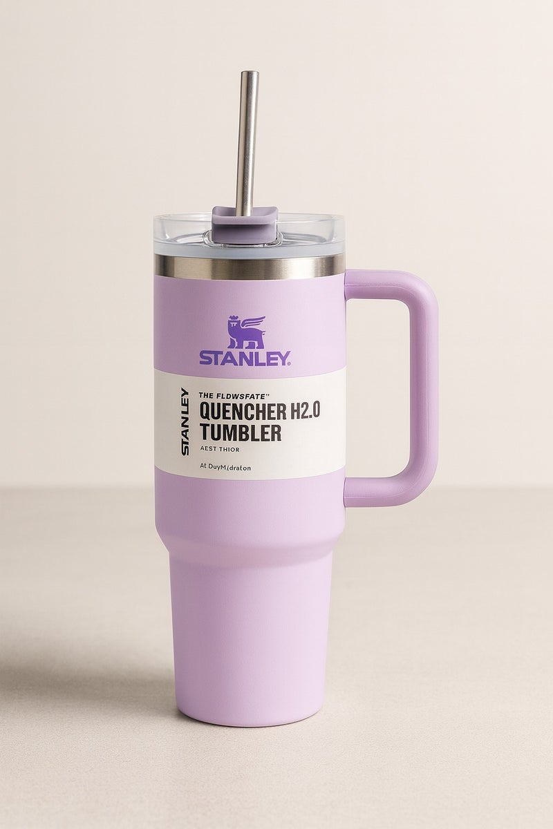 Stanley 40 Oz Stanley Quencher H2.0 FlowState Stainless Steel Vacuum Insulated Tumbler with Lid and Straw for Water, Iced Tea or Coffee, Smoothie and More (purple) - Image 1