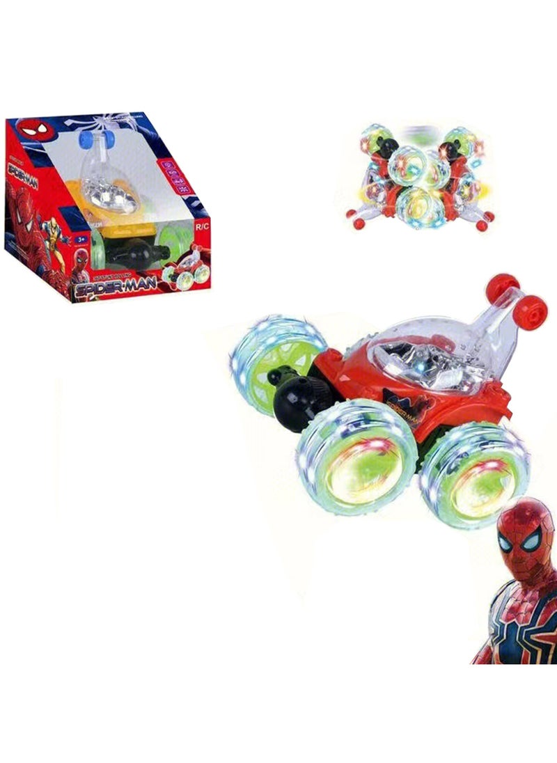 Swift Remote Control Car, RC Cars, 2.4GHz Electric RC Stunt Car with Light, Drift Stunt Car, 360 Rotating Vehicles with LED, RC Crawler Car Toy for 3 4 5 6 7 8 12 Year Old Kids, Spiderman Style 
