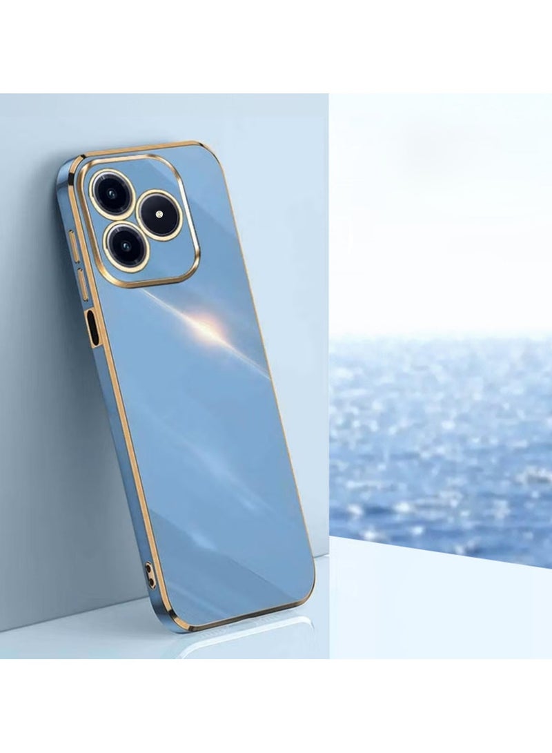 ثلاثة نمور for realme C61 4G/ C63 4G Case, طلاء ناعم الغطاء الخلفي, رفعت حماية الكاميرا الكاملة, رقيقة رقيقة TPU حالة الهاتف المحمول ل realme C61 4G/ C63 4G, أزرق