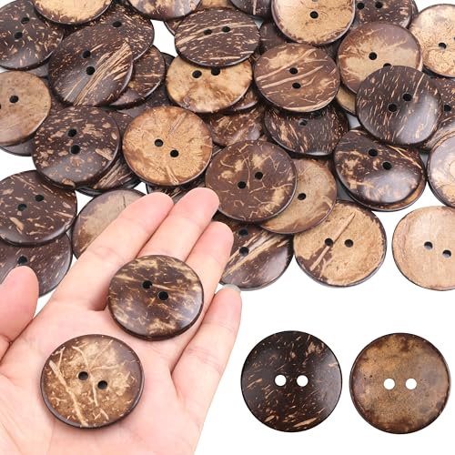YAKA 100pc New Thick Coconut Shell 2 Holes Button CraftSewinghot Products