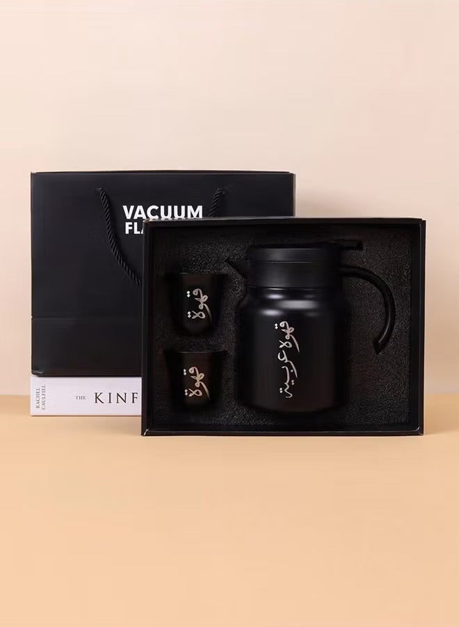 SILADEFU Arabic Coffee Pot and Coffee Cup Set Complete Travel Set — 2 vacuum packs with 2 cups each, compact design that fits in bags. - Image 2