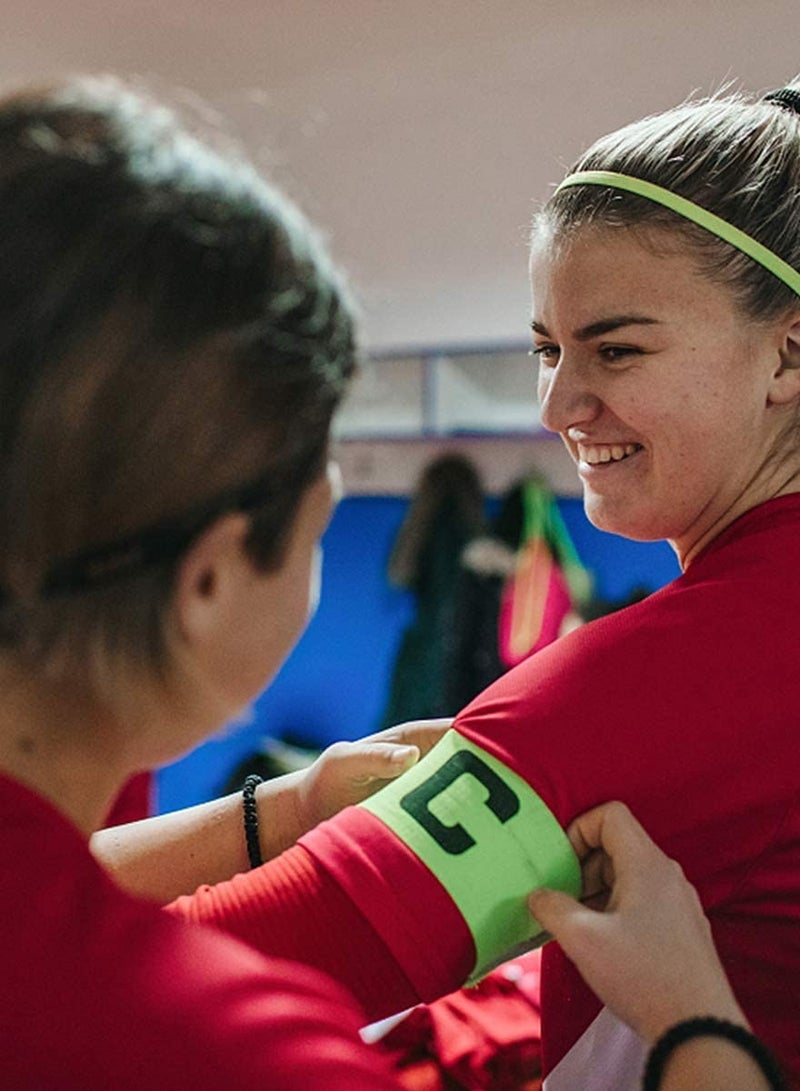 SOLARAE Captain Armband Multicolor Football Captain Armband Sports Hockey Rugby Netball Player Adjustable Bands Captain Armband Retractable Elasticated Armbands for Adult Youth 5 PCS - Image 3