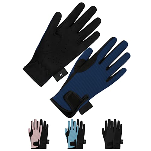 Thapower Kids Horse Riding Gloves Children Mesh Equestrian Horseback Gloves Boys & Girls Youth Outdoor Mitts Perfect for Biking Cycling Gardening Navy XL - Image 1