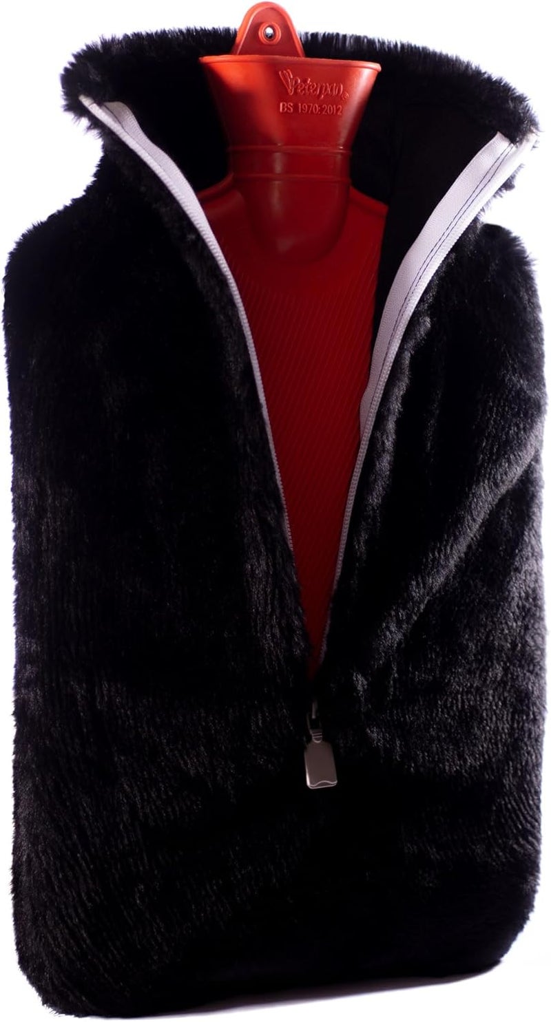 Peterpan Peterpan Rubber Hot Water Bottle with Cover, Size: XXX-Large, Hot Water Bottles for Pain Relief, BPA & PVC Free, 100 Fl Oz Capacity, White Zipper 