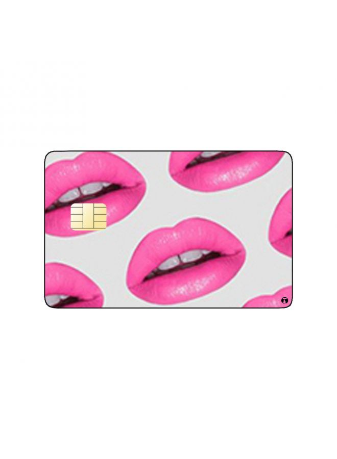 RKN PRINTED BANK CARD STICKER Beautiful Pink Lips Drawing - Image 2