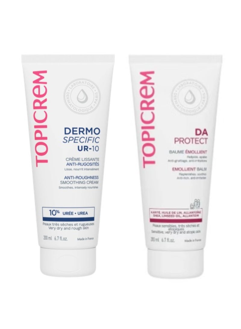 توبي كريم كريم توبيكريم UR-10 المُنعّم والمُضاد للخشونة، 200 مل + بلسم توبيكريم المُطرّي للبشرة الأتوبية AD، 200 مل - Image 1