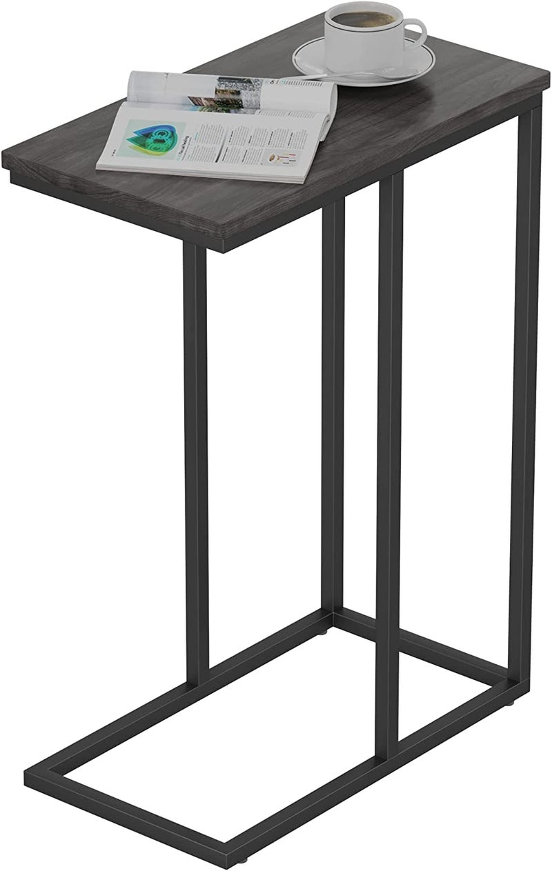 Star Work C Table End TableCouch Tables That Slide UnderChair Side TableLiving RoomBedroomWide End Table For Couch Sofa AndLaptop Tv Tray End Table 24H X19W X12D Black Engineered Wood - Image 5