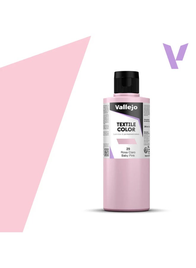 فاليجو طلاء قماش فاليجو، وردي فاتح 29، زجاجة 200 مل، لمسة نهائية غير لامعة قابلة للغسل