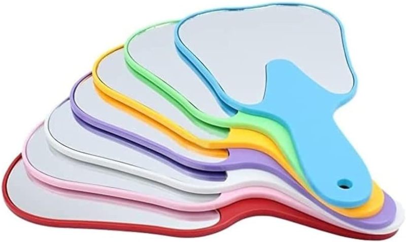 Tooth Shaped Mirror: Multicolor Handheld Mirror - Compact Cosmetic Mirror for Dentists, Beauty Enthusiasts - Image 1