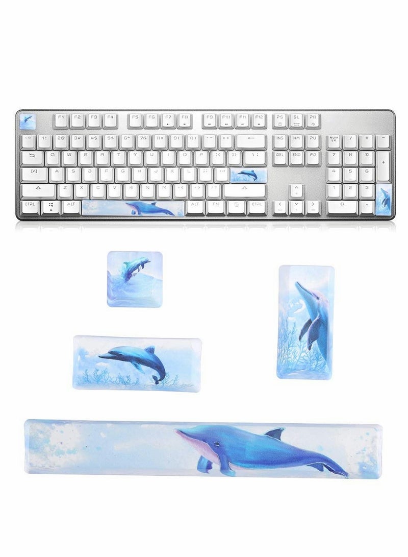 Excefore Keycap, game mechanical keyboard space keycap general computer keyboard cap landscape painting PBT4 key space 6.25U ESC  - Image 4