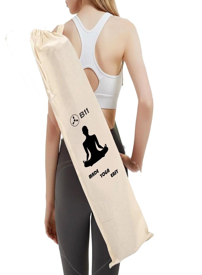 B11 Cotton Yoga Mat Cover Yogamat Carry Bag Big Size | Drawstring & Strap - 1 PCS - Image 1