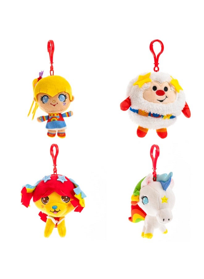 The Loyal Subjects The Loyal Subjects Rainbow Brite 4-Pack Set with Rainbow Brite, Twink, Starlite, Puppy Brite 4-inch Plush Backpack/Keychain Clip-Ons  - Image 1