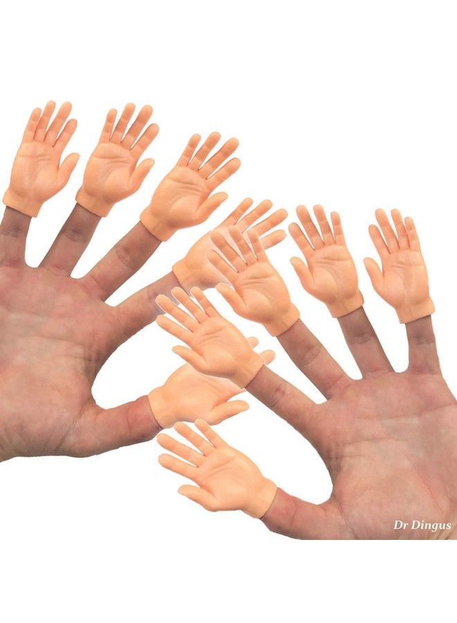 Finger Hands (10 Pack W/Gift Box) Premium Rubber Little Tiny Finger Hands Fun And Realistic Design Ideal For Puppet Show, Gag Present, Fun For All Kids!  - Image 1
