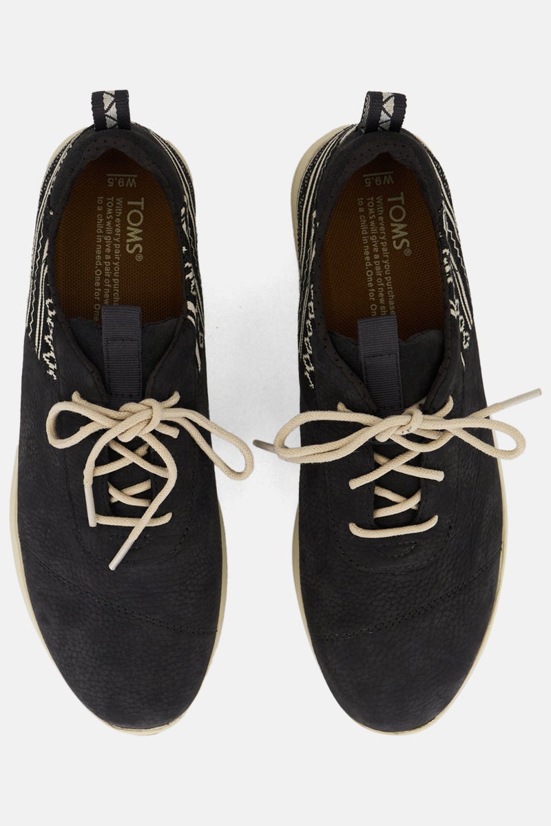 TOMS Women Cabrillo Nubuck Leather Lace Up Shoes, Iron Grey  - Image 3