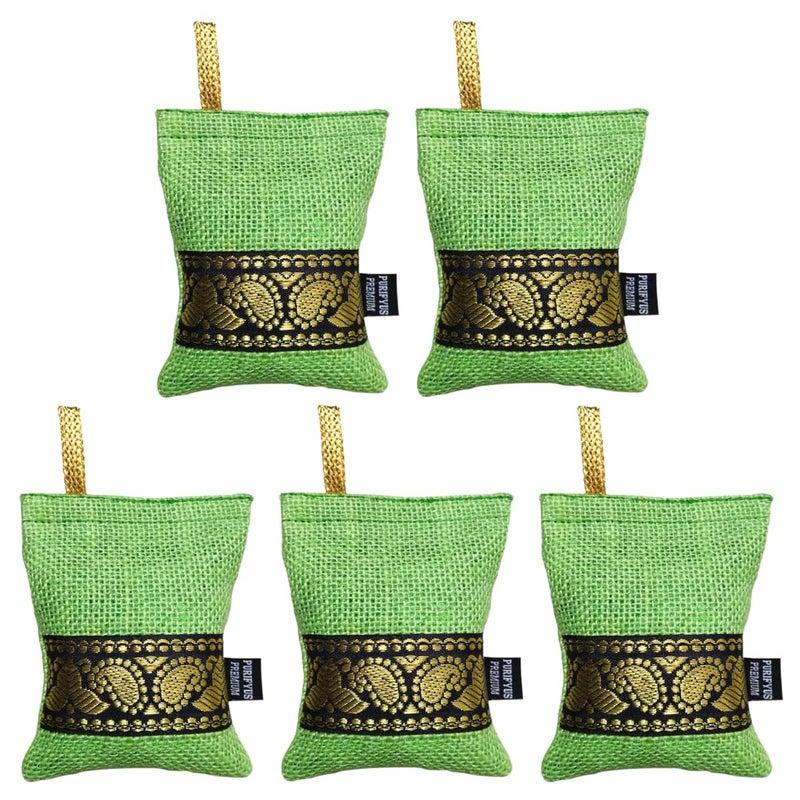 Purifyus Premium Purifyus Premium Green 75 gram Pack of 5 Activated Carbon Air Purifying Bag NonElectric Natural Odor Absorber for Car Clean and Fresh Indoor Air - Image 1