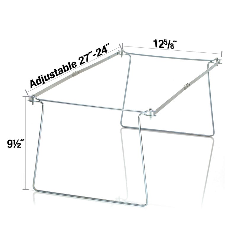 Officemate Hanging File Frame, Letter Size (Fits 24â€³â€“27â€³), Adjustable Heavy-Duty Steel File Drawer Organizer for Desks, Cabinets & Shelves, Set of 2 (91999) - Image 5