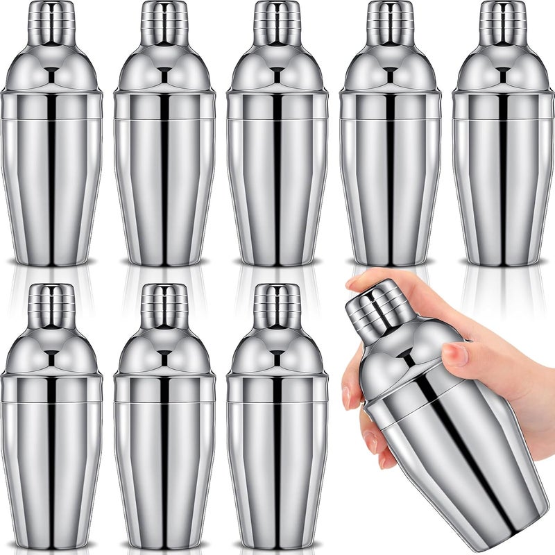 Nitial 9 Pcs Bar Cocktail Shaker Professional Stainless Steel Martini Drink Mixer Built-in Strainer for Bartending No Leaks Boston Shaker for Bar Party Drink Tool(Silver,11.8 oz) - Image 1