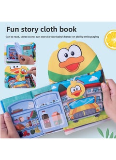 Generic Baby's Large Early Childhood Story Hand Puppet Cloth Book Baby's Puzzle Paper Bite Animal Macey Duck Children's Cloth MV-Color:Cute Duck Story Hand Puppet Cloth Book [opp Bag]  - Image 3
