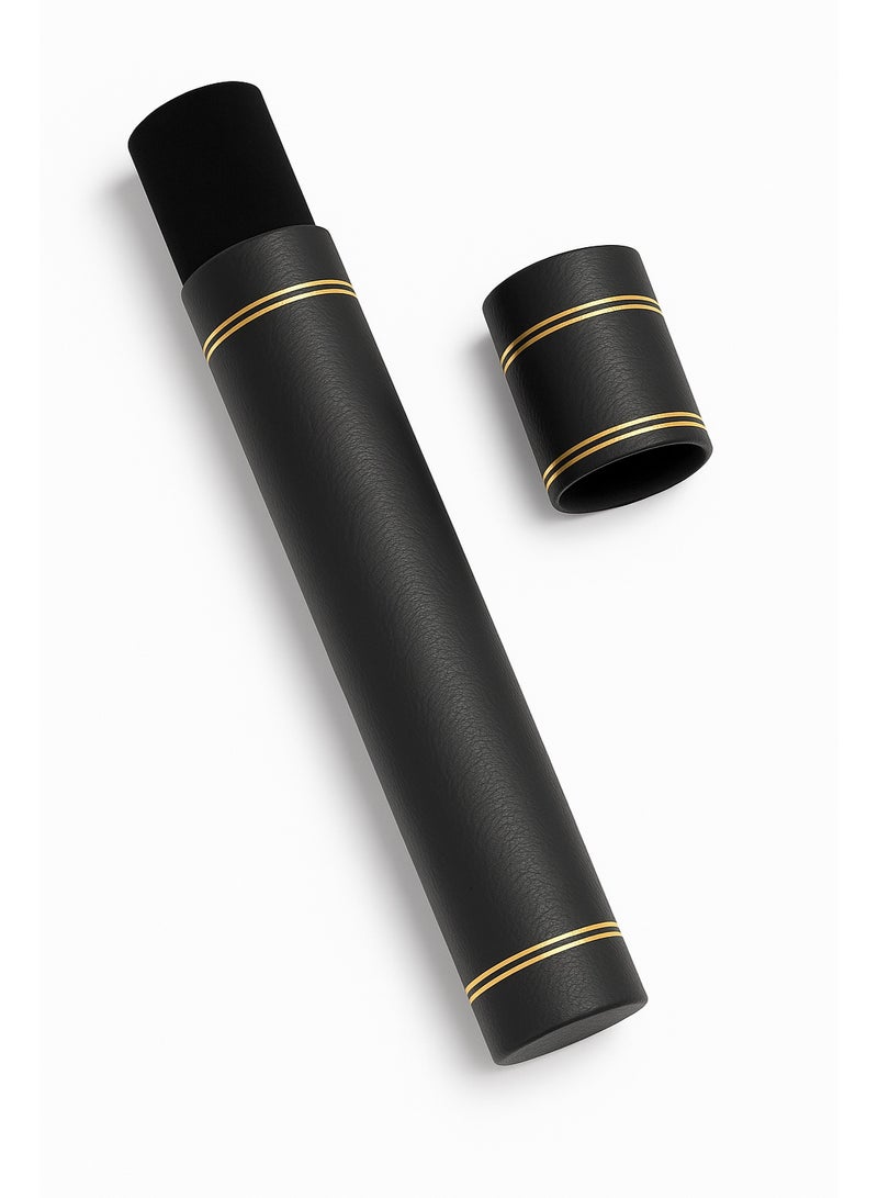 Evolve حامل أنبوب شهادة EVOLVE | جلد صناعي فاخر مع بطانة داخلية من المخمل وتفاصيل ذهبية - Image 1