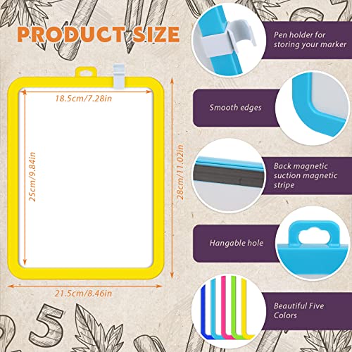 Outus 10 Pcs Dry Erase Mini White Boards Bulk 85 x 11 Small Magnetic Whiteboard Double Sided Colored Writing Boards for Kids Students Locker FridgeColorful - Image 3