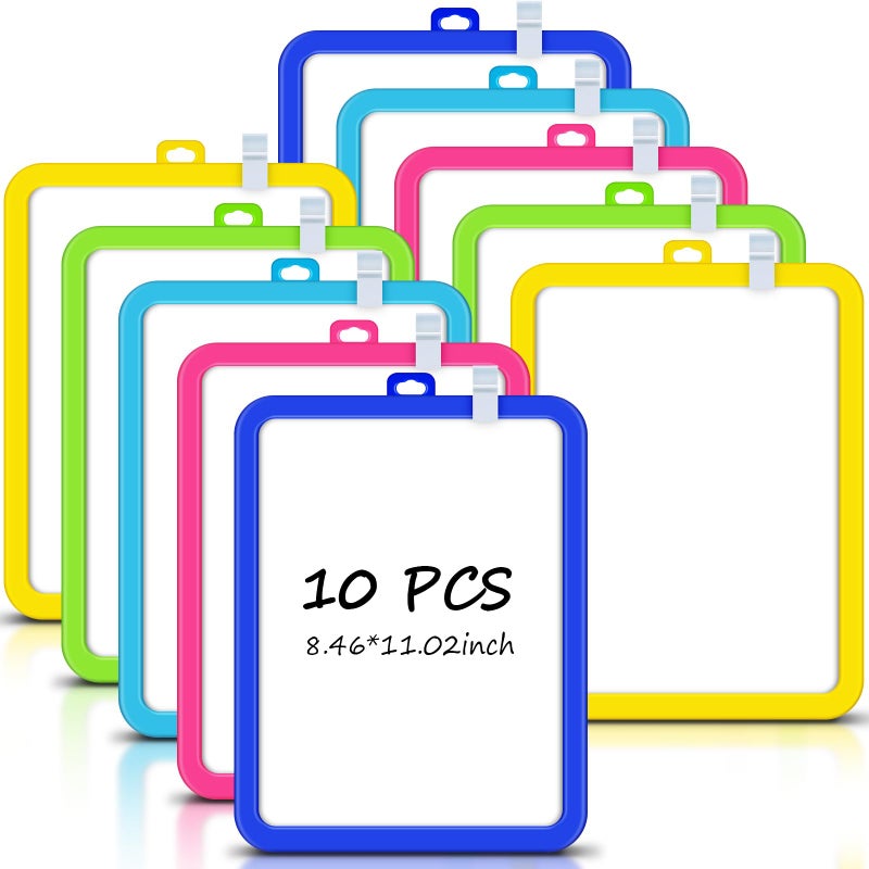 Outus 10 Pcs Dry Erase Mini White Boards Bulk 85 x 11 Small Magnetic Whiteboard Double Sided Colored Writing Boards for Kids Students Locker FridgeColorful - Image 2