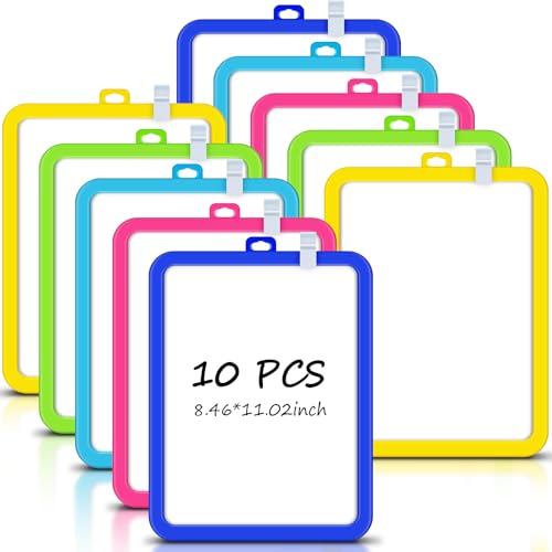 Outus 10 Pcs Dry Erase Mini White Boards Bulk 85 x 11 Small Magnetic Whiteboard Double Sided Colored Writing Boards for Kids Students Locker FridgeColorful - Image 1