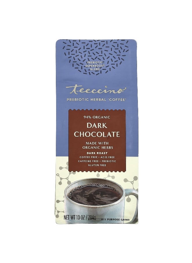 teeccino - Teeccino, Prebiotic Herbal Coffee, Dark Chocolate, Dark Roast, Caffeine Free, 10 oz (284 g) - Image 1
