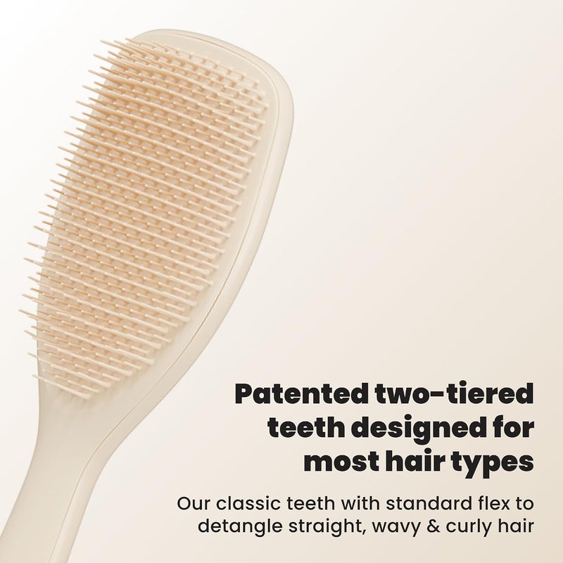 TANGLE TEEZER | The Large The Ultimate Detangler Hairbrush | Perfect for Long, Thick, Curly & Textured Hair | Two-Tiered Teeth for Gentle Detangling | Reduces Breakage | Ergonomic Handle | Cappucino - Image 2