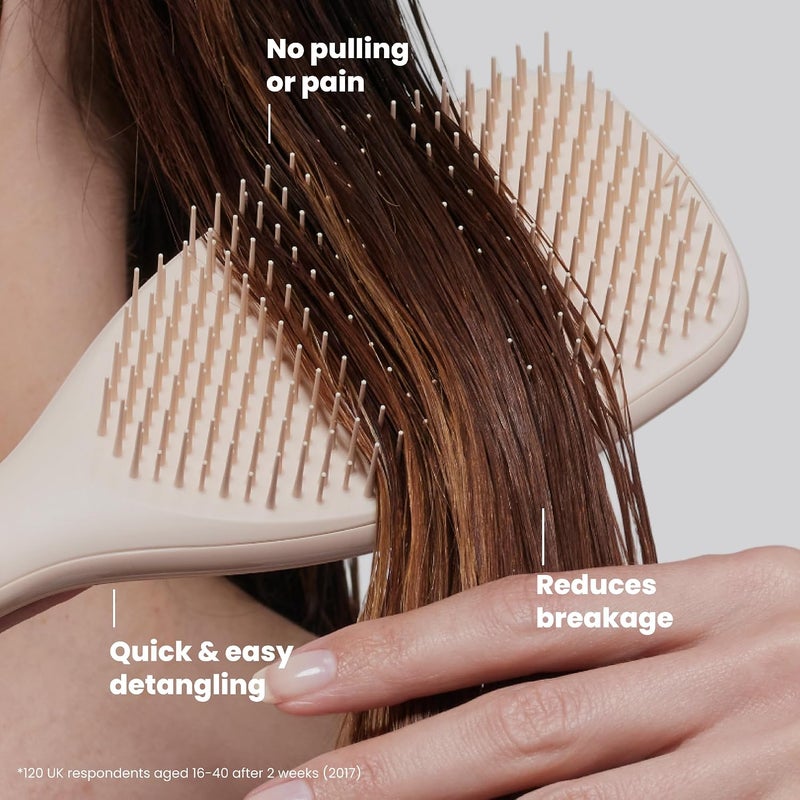 TANGLE TEEZER | The Large The Ultimate Detangler Hairbrush | Perfect for Long, Thick, Curly & Textured Hair | Two-Tiered Teeth for Gentle Detangling | Reduces Breakage | Ergonomic Handle | Cappucino - Image 4