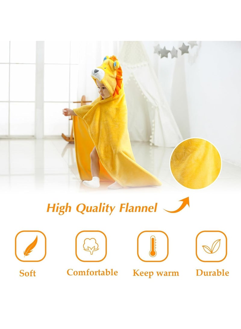 CMGTYYD. منشفة أطفال بغطاء رأس، منشفة حمام أطفال ناعمة ومريحة من الفانيلا، مناشف أطفال لطيفة ماصة بطبعة حيوانات مع قبعة، بطانية حمام للأطفال الصغار لا تسبب الحساسية للأولاد والبنات أثناء الاستحمام - Image 3