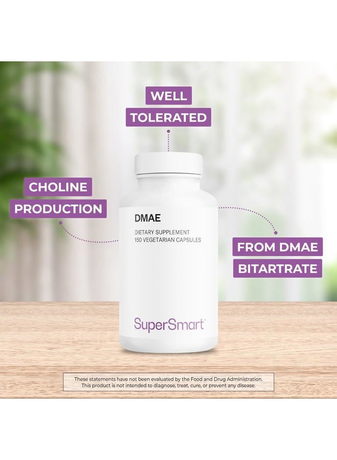 SuperSmart DMAE 390 mg Per Serving - Neuro Nutrition Boost - Supports Healthy Brain and Nervous System Function | Non- GMO - 150 Vegetarian Capsules. - Image 2