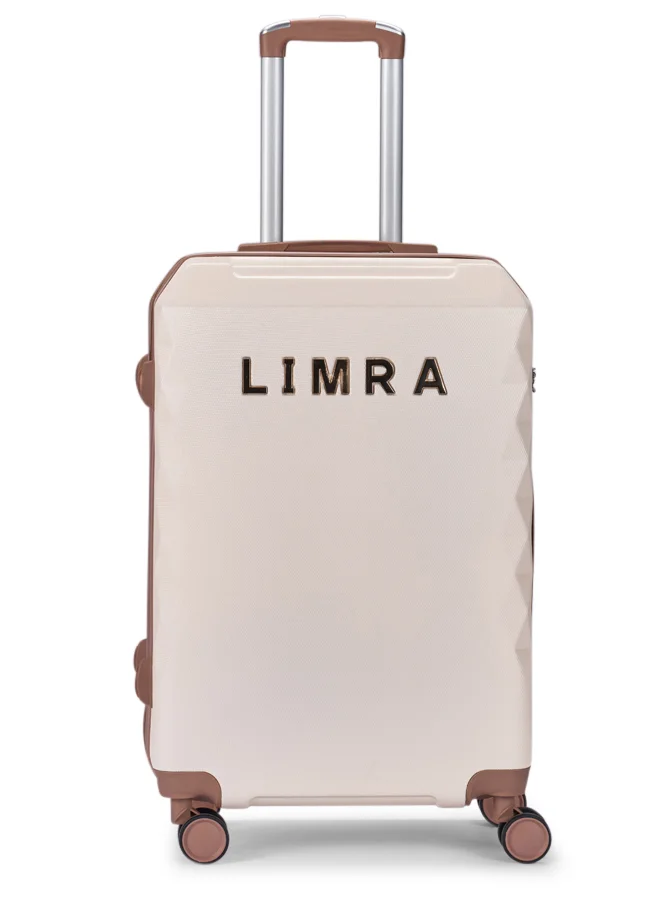 Limra Travel Luggage Set with 4 Spinner Wheels - 4-Piece Set (28, 24, 20, 12 Inches), Durable ABS Material, Color Beige/Gold