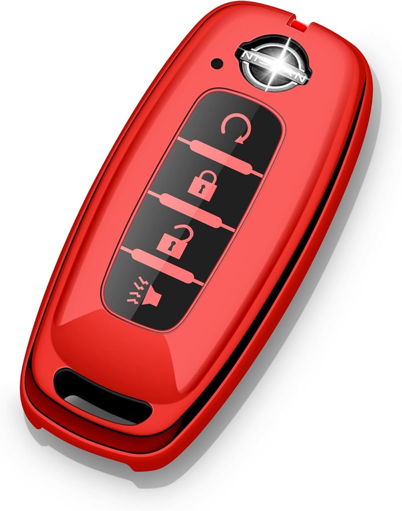 ZSPDACC for Nissan Key Fob Cover 4 Buttons Car Key Case Pathfinder Rogue Armada Kicks 2026 2025 2024 2023 Accessories - Image 1