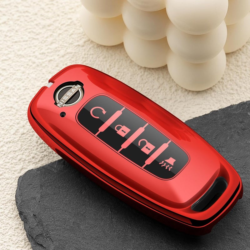 ZSPDACC for Nissan Key Fob Cover 4 Buttons Car Key Case Pathfinder Rogue Armada Kicks 2026 2025 2024 2023 Accessories - Image 2