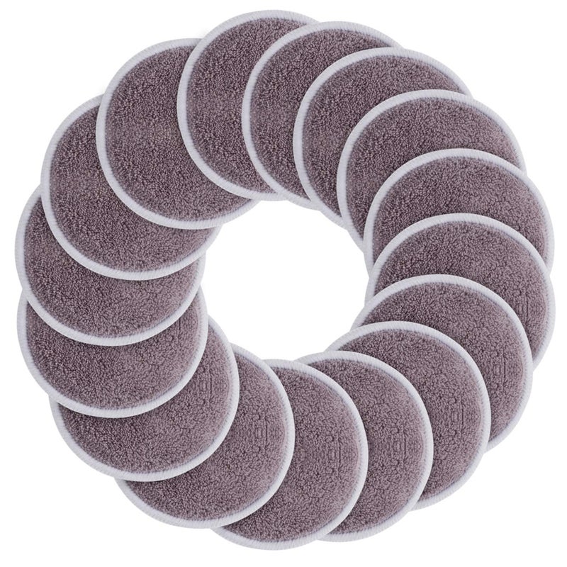 SUNLAND SUNLAND Reusable Makeup Remover Pads for FaceEyeLips 16 Pack Microfiber Face Cleansing Gloves Washable with Laundry Bag and Travel Bag Rounds Toner Pads Round 315inchx16 dpurple