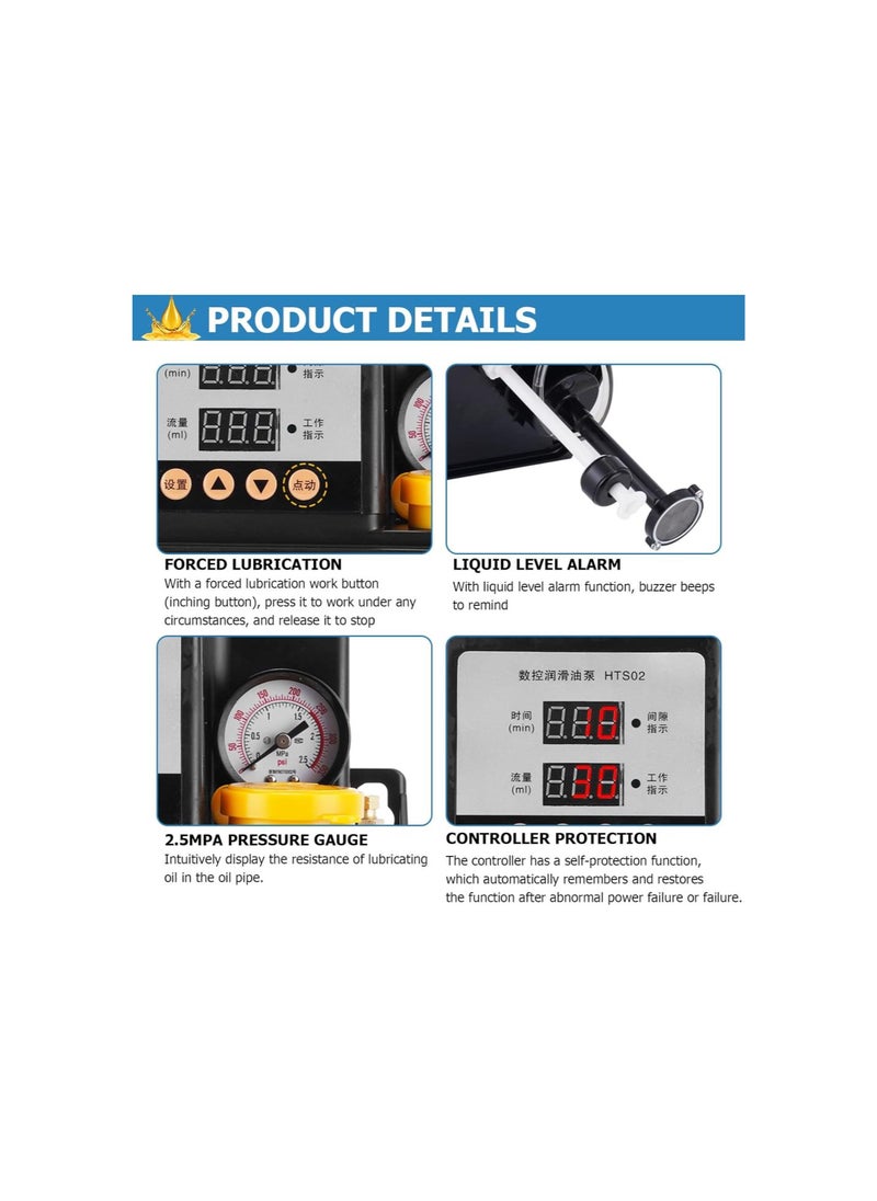 Generic - Automatic Lubricating Oil Pump 2 L Digital Numerical Control Electromagnetic Lubrication Pump Oiler CNC Oil Pump Lathe Oiler 110V - Image 1