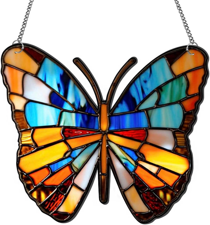 Yangshine Butterfly Acrylic Window Decoration Stained Suncatcher for Window, Patio, Wall, Home and Garden - Image 1