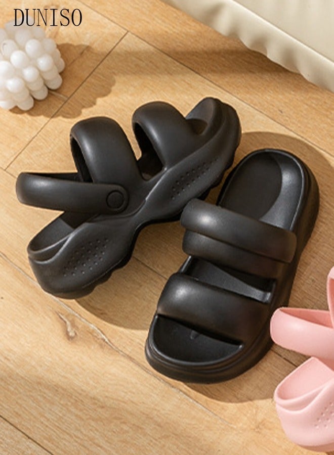 DUNISO Women's Slippers Non-slip Thick Sole Slide Sandal Open Toe Quick Drying House Bedroom Slippers Beach Slippers Women's Bath Slipper House Sandals for Indoor & Outdoor - Image 4