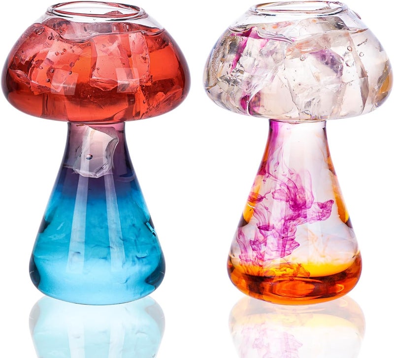 Melbify Melbify Mushroom Cocktail Glass with Free Straw Set of 2 300 Ml Fancy Creative Designer Unique Stylish Quirky Cocktail Glass Transparent  - Image 2