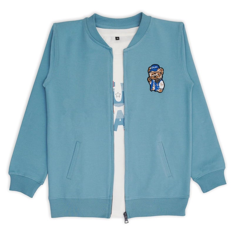 CAVIO Kids Boys Full Sleeve Casual Zipper Jacket With T-Shirt - Image 1