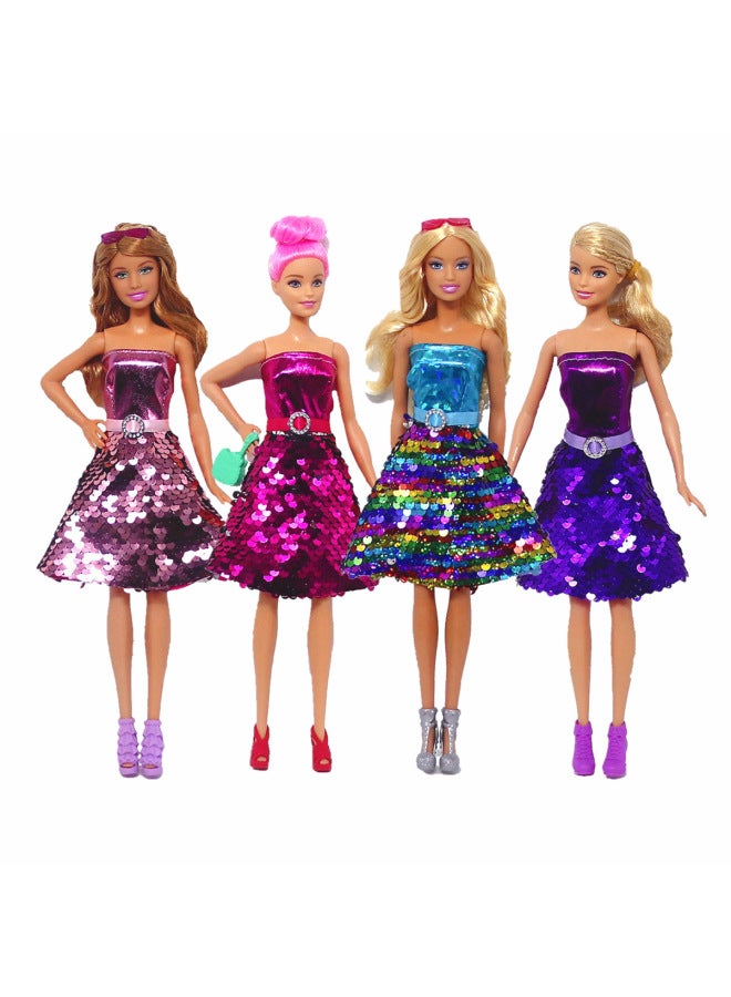 29cm Bobby Doll Clothes Shiny Beaded Piece Skirt Girl Dress Dress Fashion Evening Dress 11 Inch Fashion Toy-Height:Pink Short Beaded Skirt No Baby  - Image 1