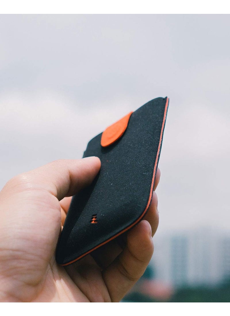 Allocacoc Allocacoc Slim wallet DesignNest DAX wallet Cascading pulltab wallet Hold upto 6 cards small wallet Card holder Purse RedGrey Microfiber  - Image 3