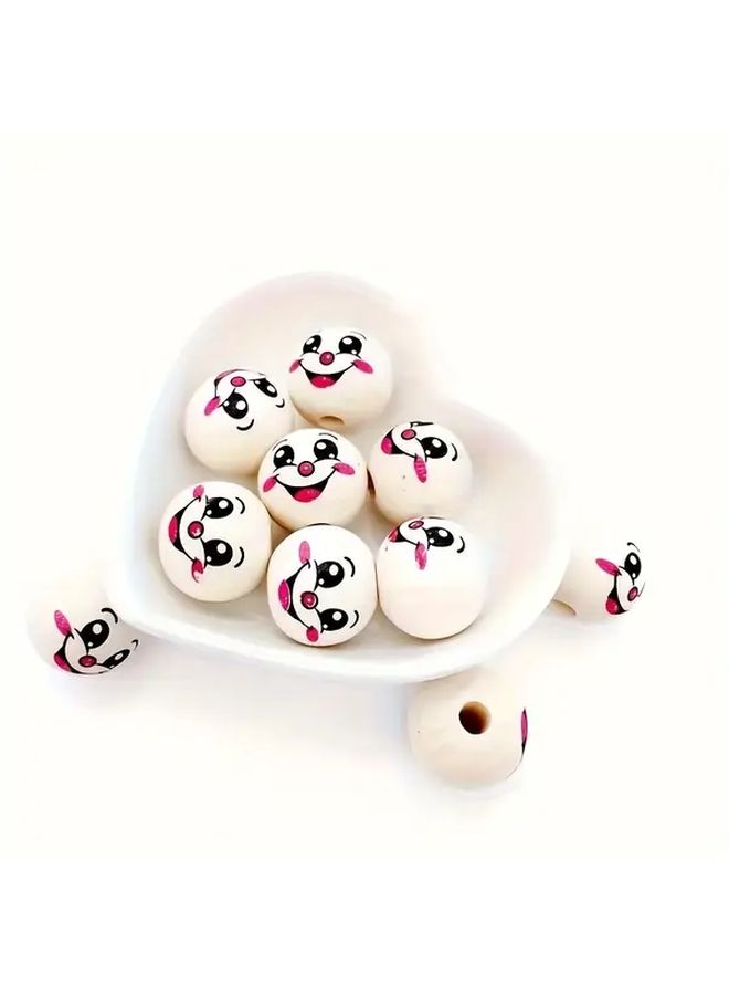 30 قطعة من الخرز الخشبي 20 مم لصنع المجوهرات DIY، لوازم الحرف اليدوية الطبيعية - Image 1