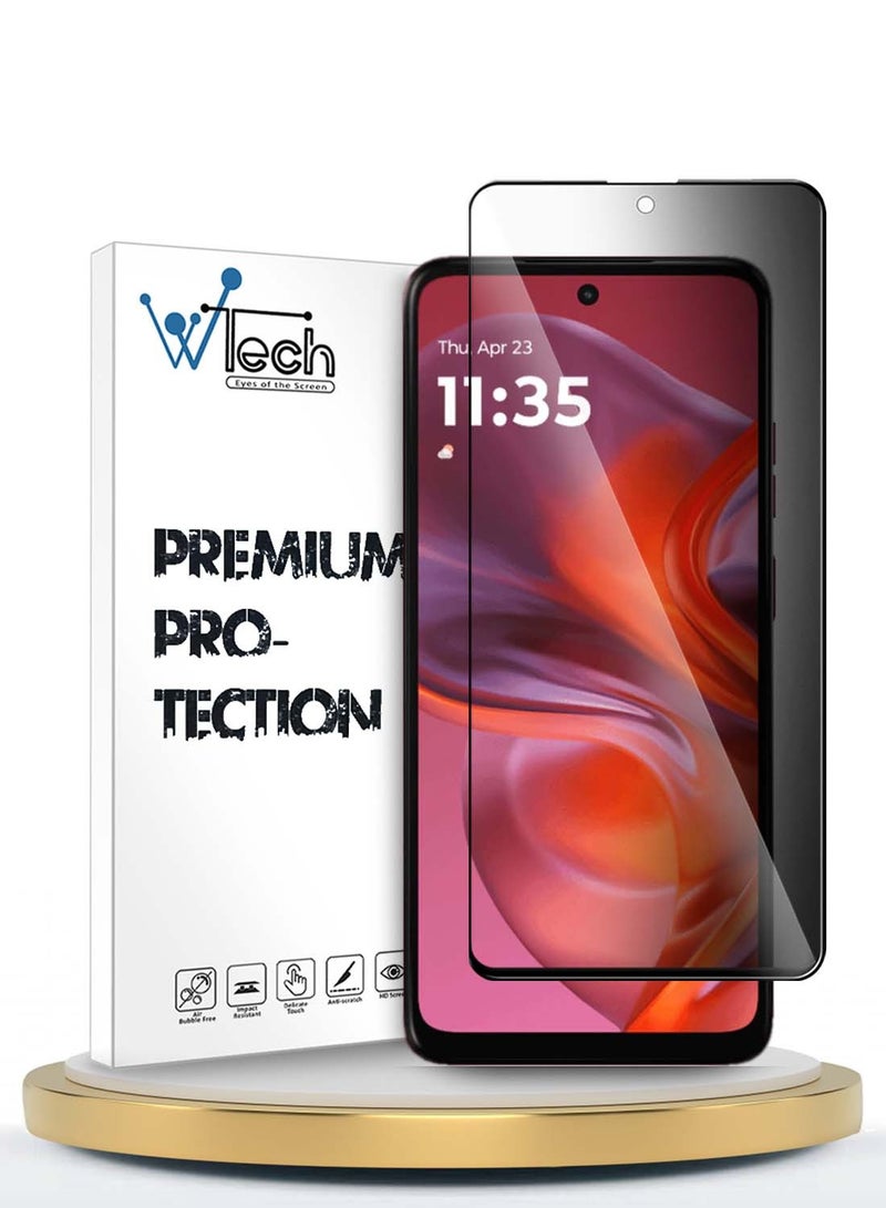 دبليو تيك موتورولا موتو G05 4G 2025 / موتورولا موتو G15 4G 2025 / موتورولا موتو G35 5G 2024 بريميوم E2E سلسلة حماية الغراء الكامل بغطاء كامل واقي شاشة من الزجاج المقسى (MSGECP) - شفاف / أسود - Image 1