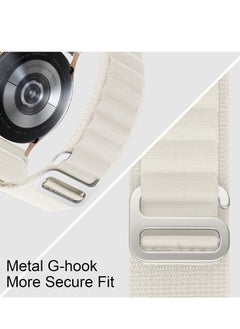 Generic 20mm Stretch Nylon Metal Alpine Loop Woven Strap For Oraimo OSW16- Smart Watch- With Titanium G Hook  White  - Image 4
