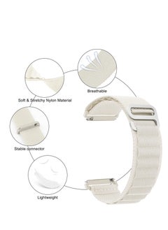 Generic 20mm Stretch Nylon Metal Alpine Loop Woven Strap For Oraimo OSW16- Smart Watch- With Titanium G Hook  White  - Image 5