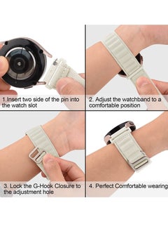 Generic 20mm Stretch Nylon Metal Alpine Loop Woven Strap For Oraimo OSW16- Smart Watch- With Titanium G Hook  White  - Image 3