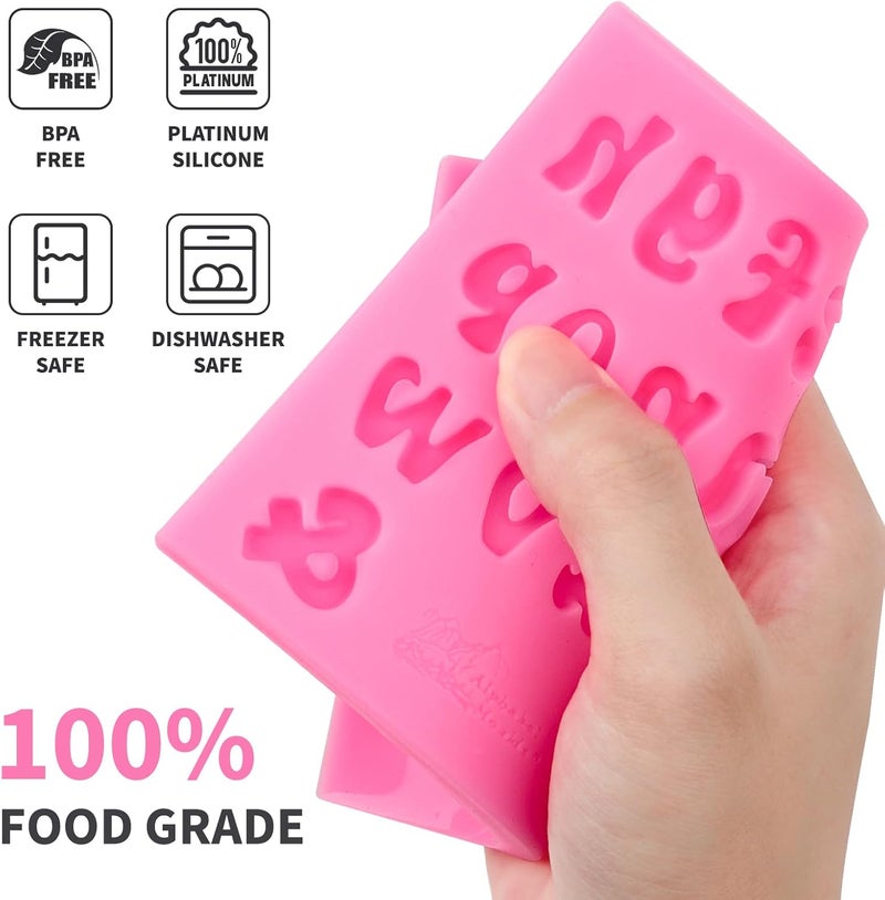 Puyeipt 4 Pcs Silicone Letter Molds for Chocolate, 0-9 Number and 26 Alphabet Letter Molds Fondant Mold for Edible Cake Dessert Decorating - Image 3