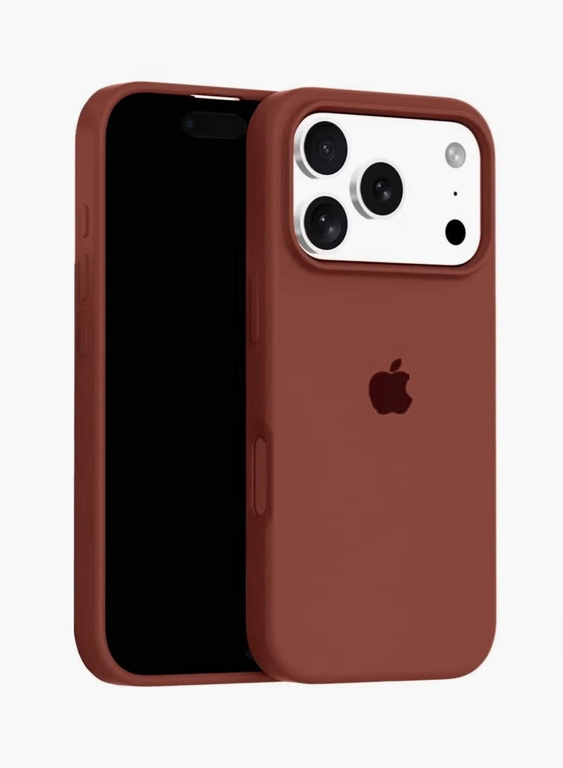 Wtech Apple iPhone 17 Pro 5G 2025 Luxury Premium Quality Liquid Silicone Case Cover (MCRPSN) - Brown